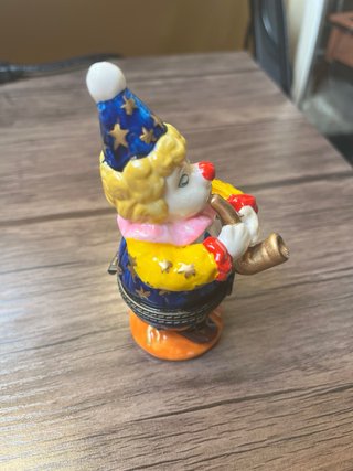 Caja porcelana payaso saxofonista