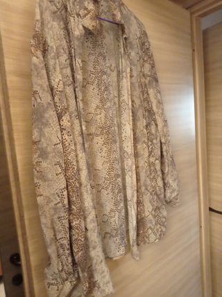 Camicia fantasia beige e marrone