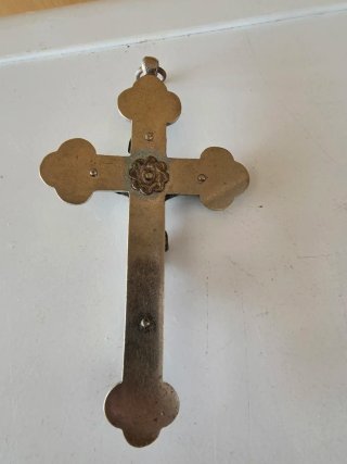Colgante Cruz Religiosa Plata y Negro