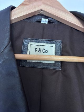 Chaqueta de piel F&Co marrón mujer
