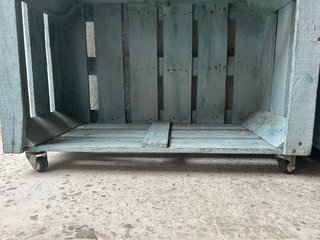 Estantería Cajas Madera Vintage Azul