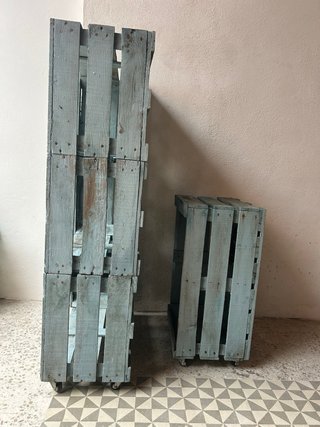 Estantería Cajas Madera Vintage Azul