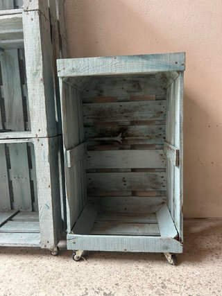 Estantería Cajas Madera Vintage Azul