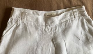 Falda Massimo Dutti Lino Blanca Talla 40