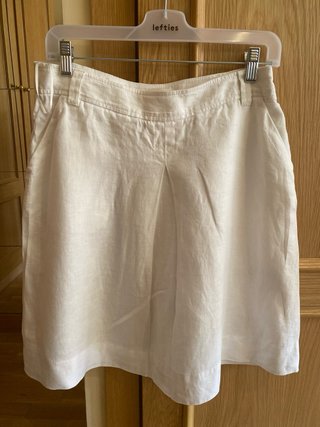 Falda Massimo Dutti Lino Blanca Talla 40