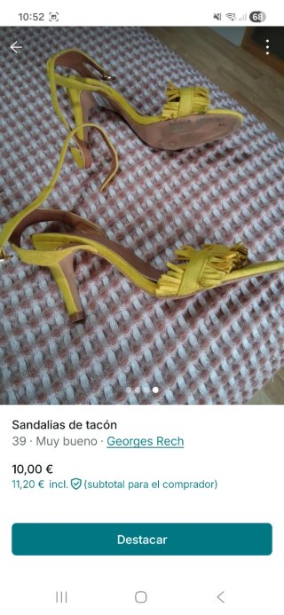 Sandalias tacón Georges Rech amarillas T38