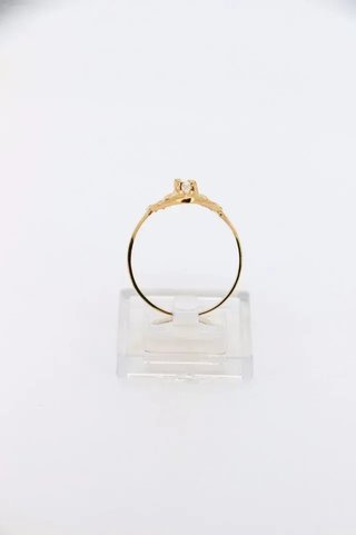 Anillo Mini Lanzadera Oro con Circonitas Talla 14
