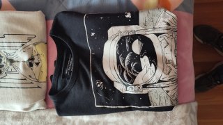 Sudadera Pull and Bear Beige y Negro Talla S