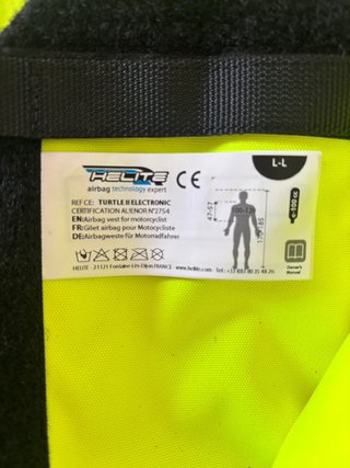Chaleco Airbag Moto Helite E-Turtle Talla LL