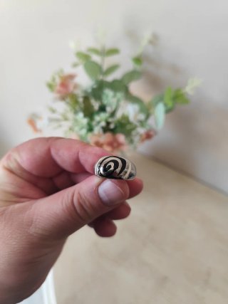 Anello argento con spirale greco