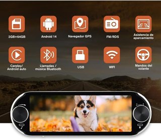 Radio coche Android 14 pantalla táctil 1DIN NUEVO