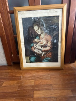 Cuadro Virgen con Marco de Madera