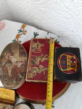 Lotto di Scatole Antiche: Ottone, Cartone, Legno