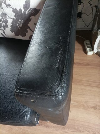 Sofá Cama Piel Negro 2 Plazas