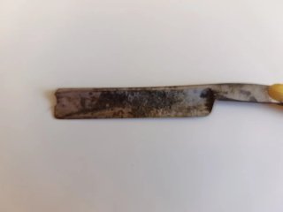 Navaja barbera antigua Cuban American con estuche