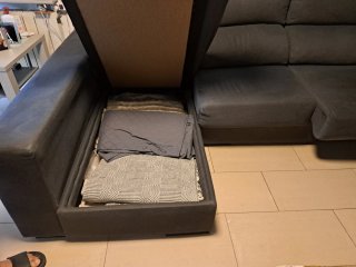 Sofá chaise longue gris