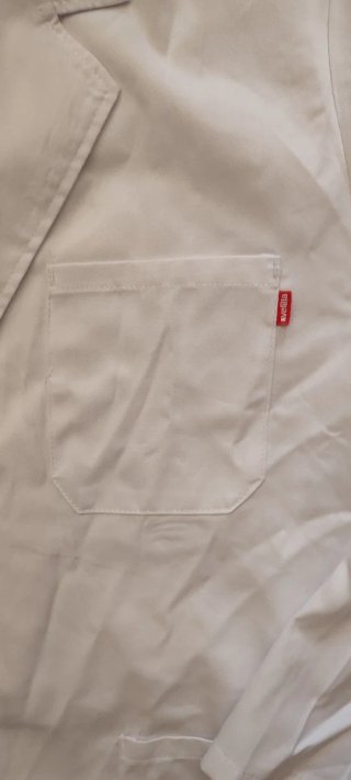 Bata de laboratorio blanca velilla talla 56