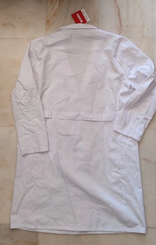 Bata de laboratorio blanca velilla talla 56
