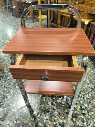 Mesita de noche madera y metal