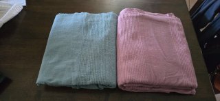 2 Copriletti Singoli Tessuto Rosa e Blu
