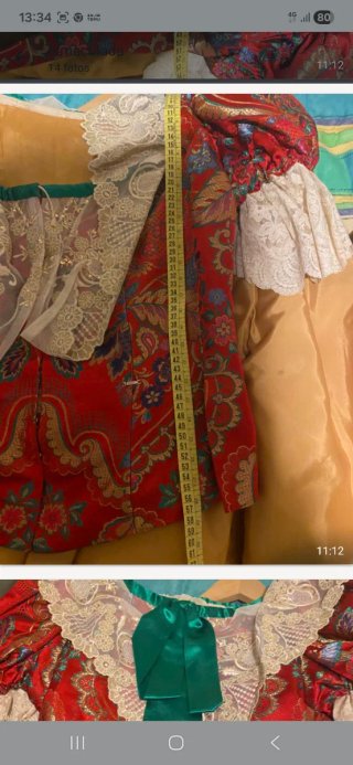 Vestido de fallera oro y rojo