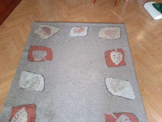 Alfombra 120x170 cm Beige y Rojo