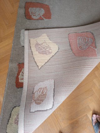 Alfombra 120x170 cm Beige y Rojo