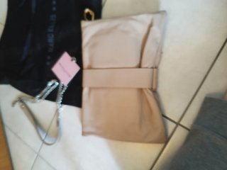 Pochette Marc Ellis beige con tracolla e dustbag
