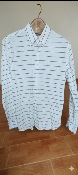 Camisa Mango Rayas Azul y Blanca