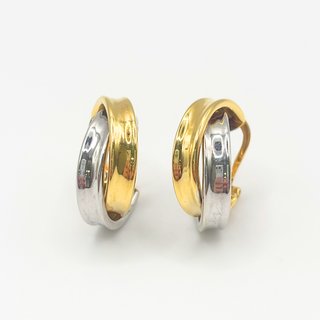 Pendientes Aro Oro Blanco y Amarillo 18K 7.49gr