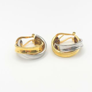Pendientes Aro Oro Blanco y Amarillo 18K 7.49gr