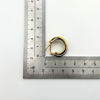 Pendientes Aro Oro Blanco y Amarillo 18K 7.49gr