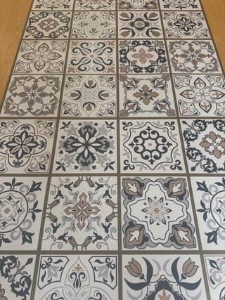 Tappeto in vinile design piastrelle 200x80cm