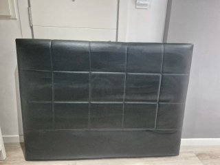 Cabecero Cama 150 Negro Piel Sintética