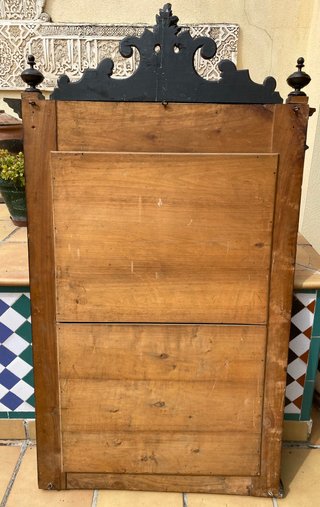 Espejo Antiguo Siglo XIX Madera Tallada