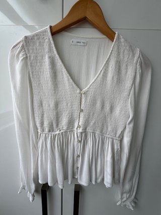 Blusa Mango Blanca Talla XS