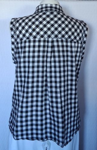 Camicia donna smanicata a quadri
