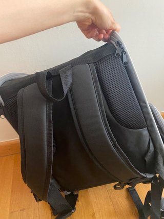 Mochila transportín perro gato negra