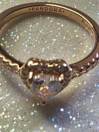 Anillo Pandora Oro Rosa Corazón Talla 17