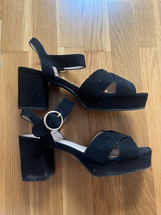 Sandalias tacón negras