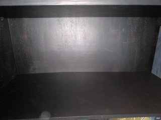 Mueble de salón madera y cristal
