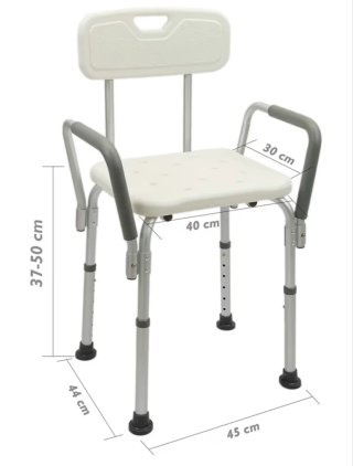 Silla de ducha con brazos y respaldo