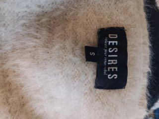 Jersey de punto suave blanco y negro talla S nuevo
