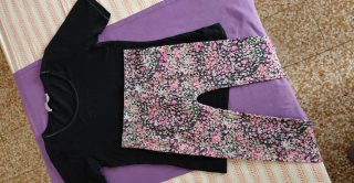 Leggings fantasia floreale taglia S/M