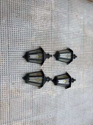 Juego 4 Faroles Exterior Cristal Metal