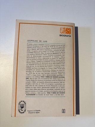 Vida y obra de Vicente Aleixandre (Selecciones ...