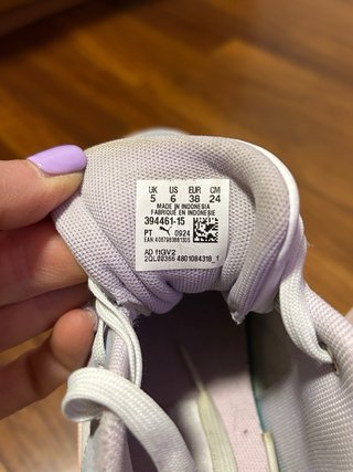 Scarpe Puma bianche, lilla e rosa