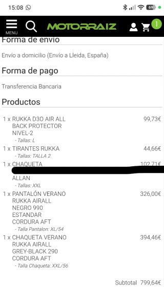 Traje de moto Rukka Verano