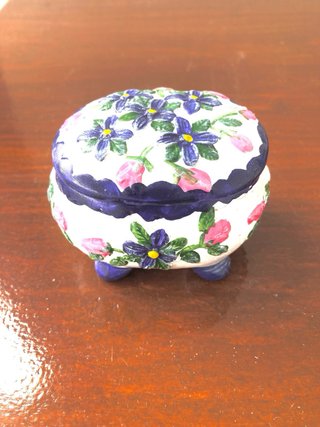 Lote 3 Joyeros Mini Porcelana Pintado Reliev Nuevo