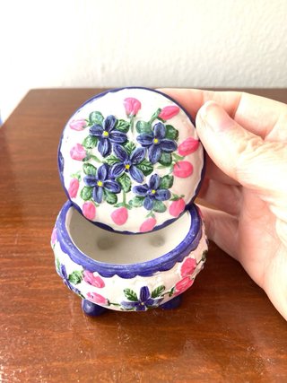 Lote 3 Joyeros Mini Porcelana Pintado Reliev Nuevo